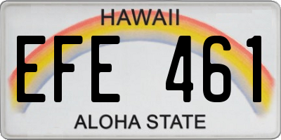 HI license plate EFE461