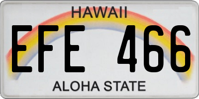 HI license plate EFE466