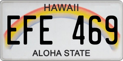 HI license plate EFE469