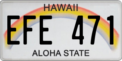 HI license plate EFE471