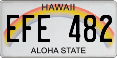 HI license plate EFE482