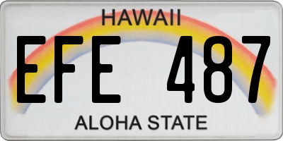 HI license plate EFE487