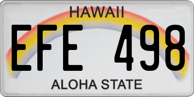 HI license plate EFE498