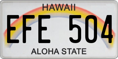 HI license plate EFE504