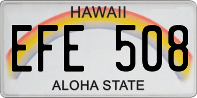 HI license plate EFE508