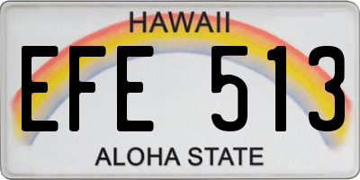 HI license plate EFE513