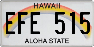 HI license plate EFE515