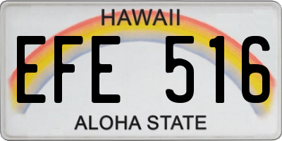 HI license plate EFE516