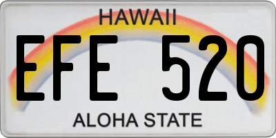 HI license plate EFE520