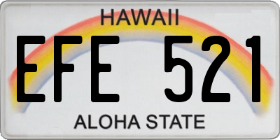 HI license plate EFE521