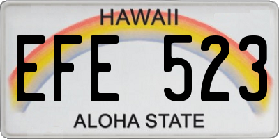HI license plate EFE523