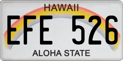 HI license plate EFE526