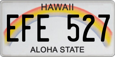 HI license plate EFE527