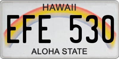 HI license plate EFE530