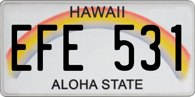 HI license plate EFE531