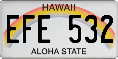 HI license plate EFE532