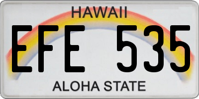 HI license plate EFE535