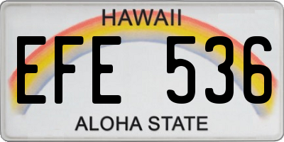 HI license plate EFE536