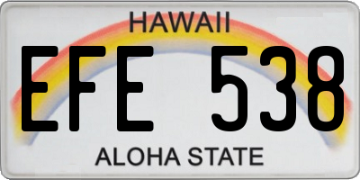 HI license plate EFE538