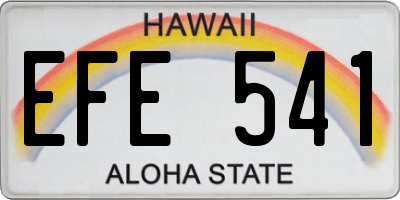 HI license plate EFE541