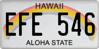 HI license plate EFE546