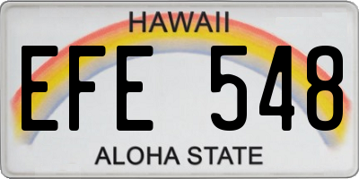 HI license plate EFE548