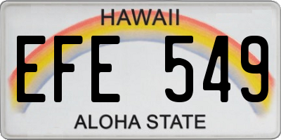 HI license plate EFE549