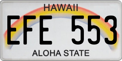 HI license plate EFE553