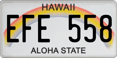 HI license plate EFE558