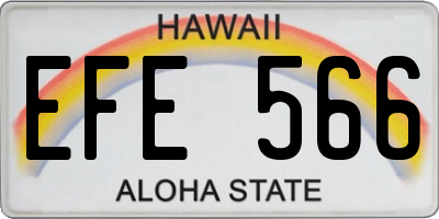 HI license plate EFE566