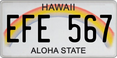 HI license plate EFE567