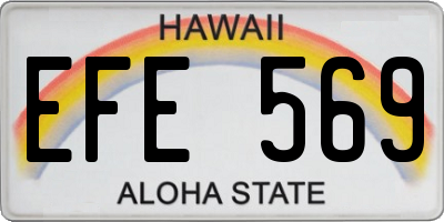 HI license plate EFE569