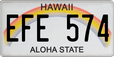 HI license plate EFE574