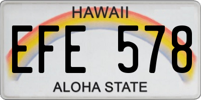 HI license plate EFE578