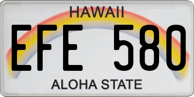HI license plate EFE580