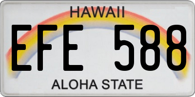 HI license plate EFE588