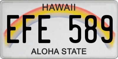 HI license plate EFE589