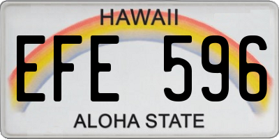 HI license plate EFE596