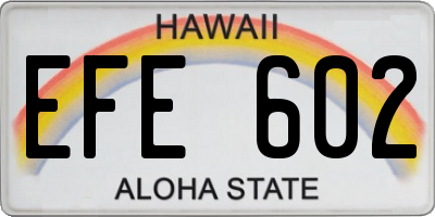 HI license plate EFE602