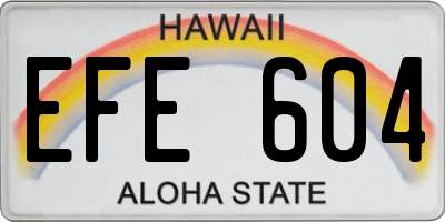 HI license plate EFE604