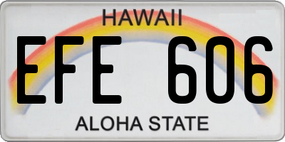 HI license plate EFE606