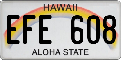 HI license plate EFE608