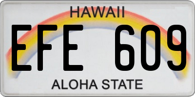 HI license plate EFE609