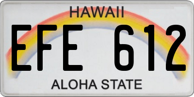 HI license plate EFE612