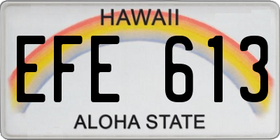 HI license plate EFE613