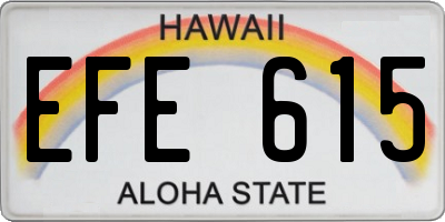 HI license plate EFE615
