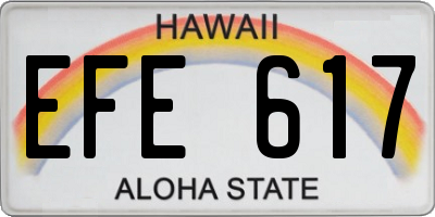 HI license plate EFE617