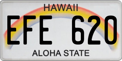 HI license plate EFE620