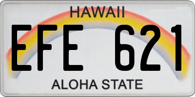 HI license plate EFE621