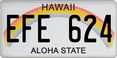 HI license plate EFE624